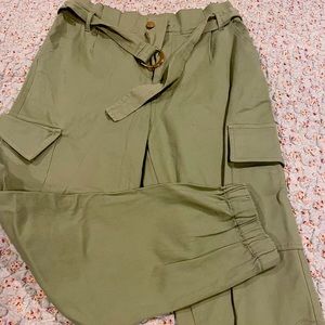 Mine brand boutique high waisted cargo pants. Size medium fits like a 6/8 IMO.